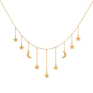 DANGLING STAR MOON CHOKER