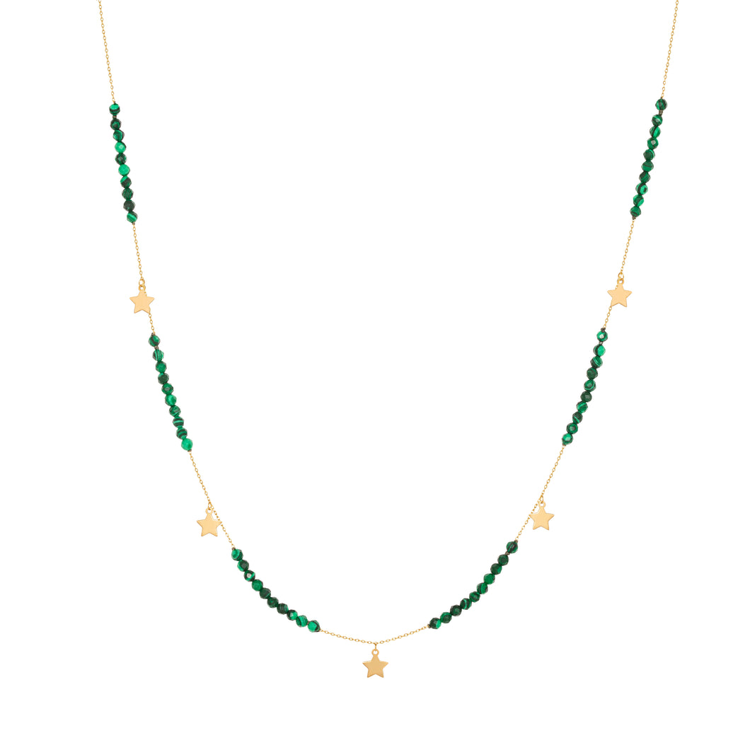 MALACHITE WITH DROPS STARS